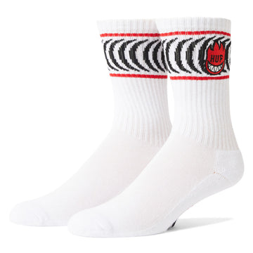 HUF x Spitfire Spiral Socks - White