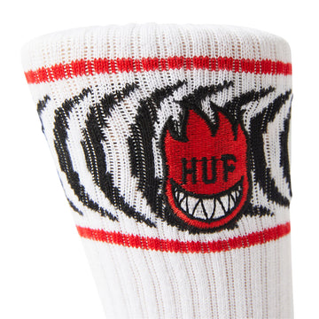 HUF x Spitfire Spiral Socks - White
