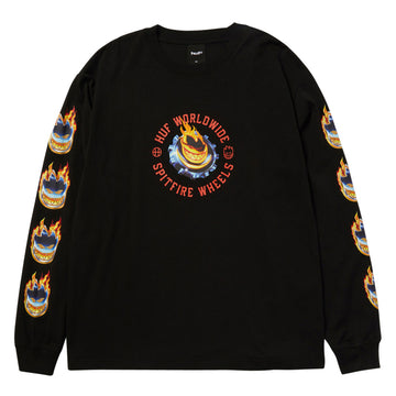 HUF x Spitfire Chrome Head Long Sleeve T-Shirt - Black