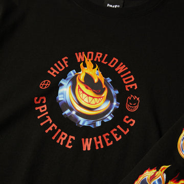 HUF x Spitfire Chrome Head Long Sleeve T-Shirt - Black