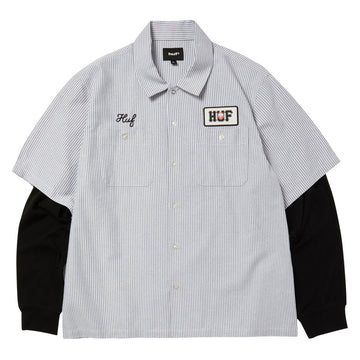 HUF x Spitfire Union Layered Work Shirt - Black/White