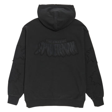 HUF x Spiderman Web Full Zip Washed Hoodie - Washed Black