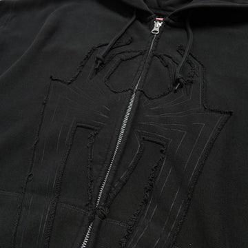 HUF x Spiderman Web Full Zip Washed Hoodie - Washed Black