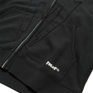 HUF x Spiderman Web Full Zip Washed Hoodie - Washed Black