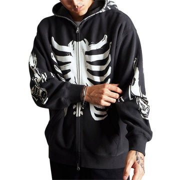 HUF x Aliens Facehugger Full Zip Washed Hoodie - Vintage Black