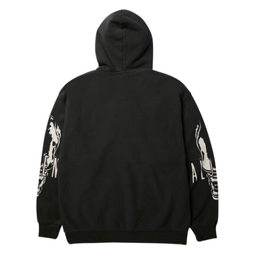 HUF x Aliens Facehugger Full Zip Washed Hoodie - Vintage Black