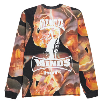 HUF x Three 6 Mafia Torched Long Sleeve Thermal Shirt - Multi