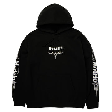HUF x Modelo Pinstripe Hoodie - Black