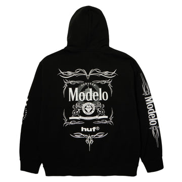 HUF x Modelo Pinstripe Hoodie - Black