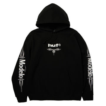 HUF x Modelo Pinstripe Hoodie - Black