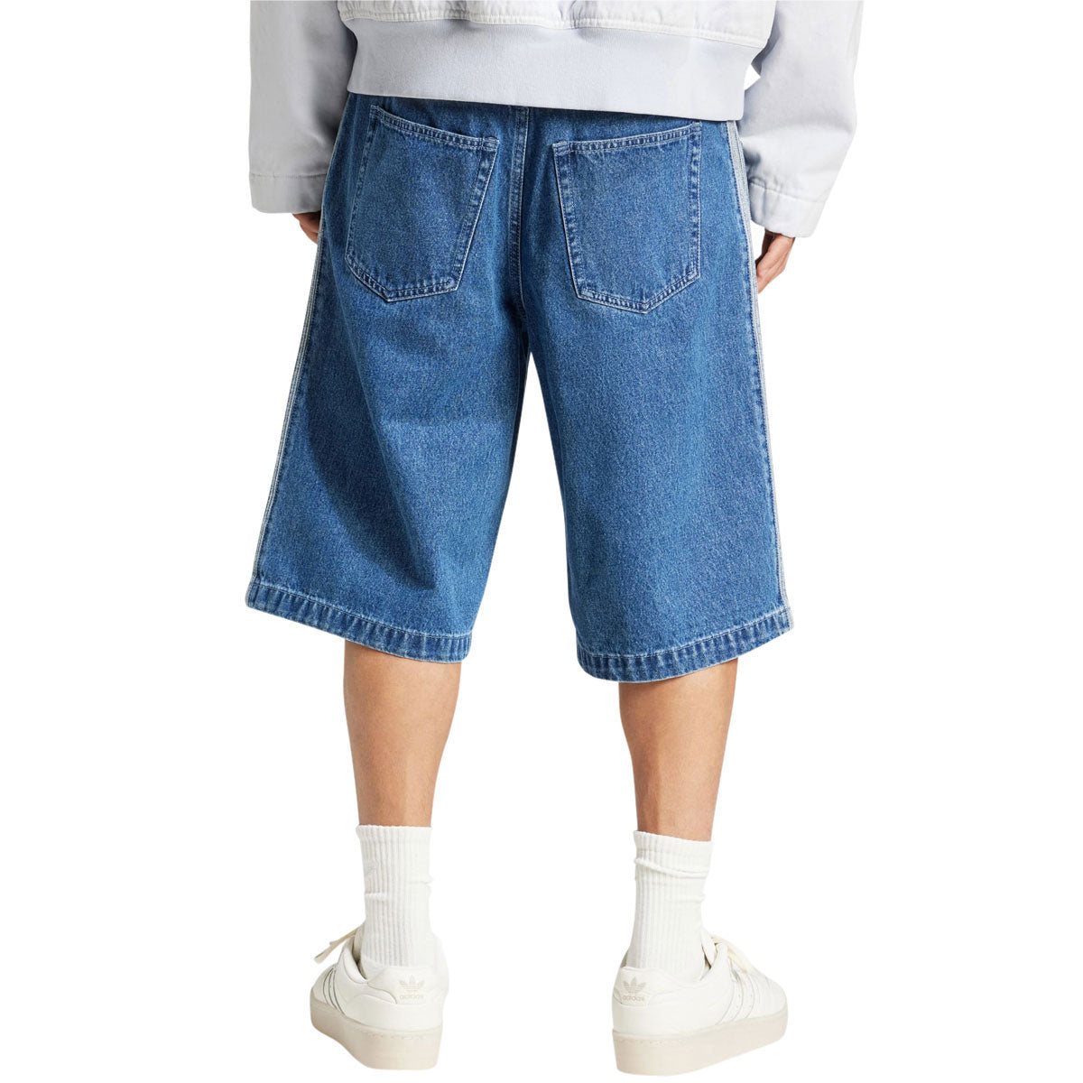 Adidas Denim Firebird Shorts - Medium Blue