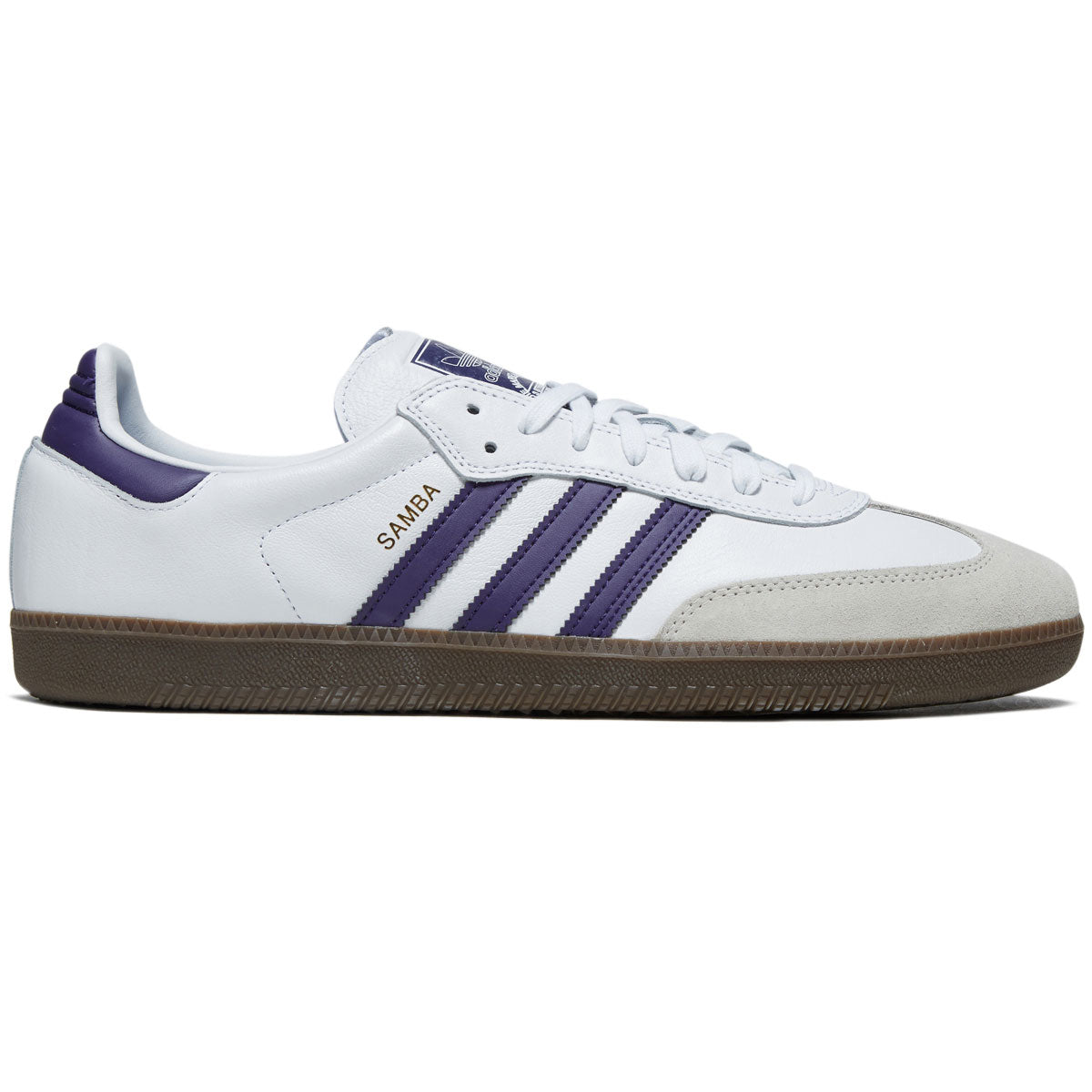 Adidas Samba Adv Shoes - Ftwr White/Core Purple/Gold Metallic image 1