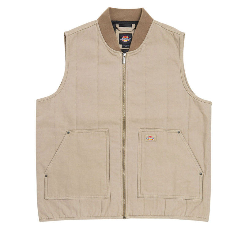 Dickies Quilted Canvas Vest Jacket - Desert Sand