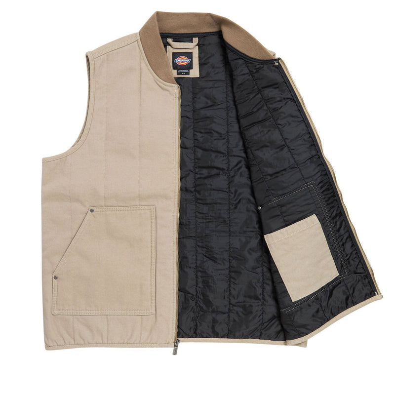 Dickies Quilted Canvas Vest Jacket - Desert Sand