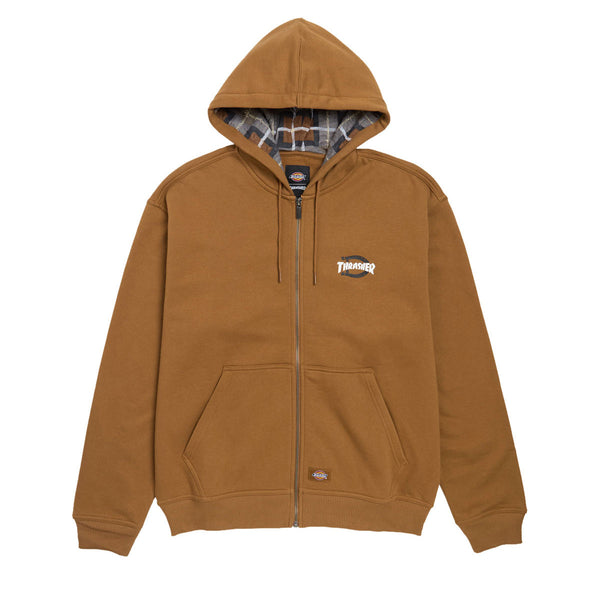 Dickies x Thrasher Zip Up Hoodie - Brown Duck – CCS