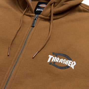 Dickies x Thrasher Zip Up Hoodie - Brown Duck