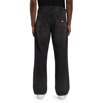 Dickies Relaxed Straight Work Jeans - Black Wash Faded
