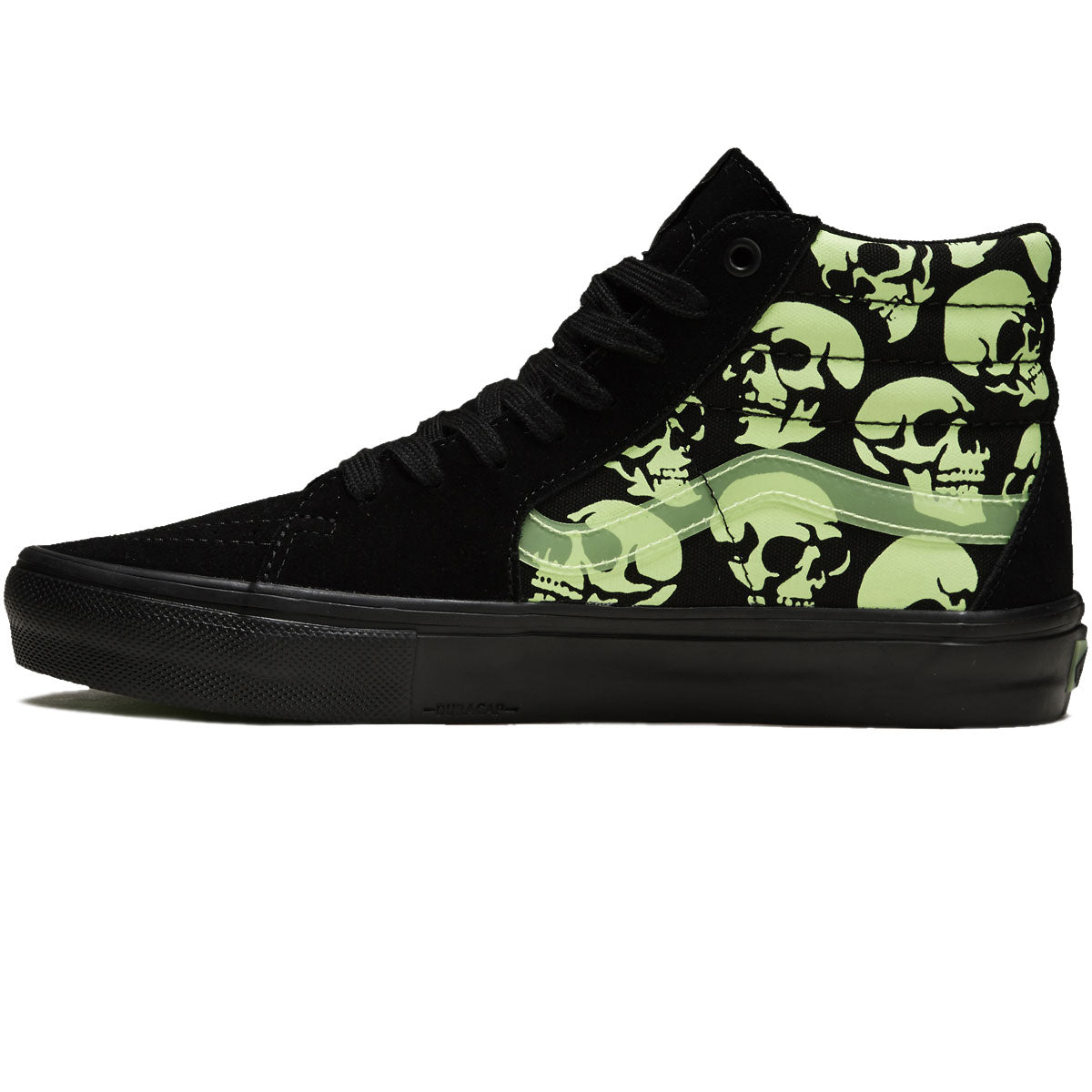 Vans Skate Sk8-hi Shoes - Glow Skulls Black/Green/Black image 2