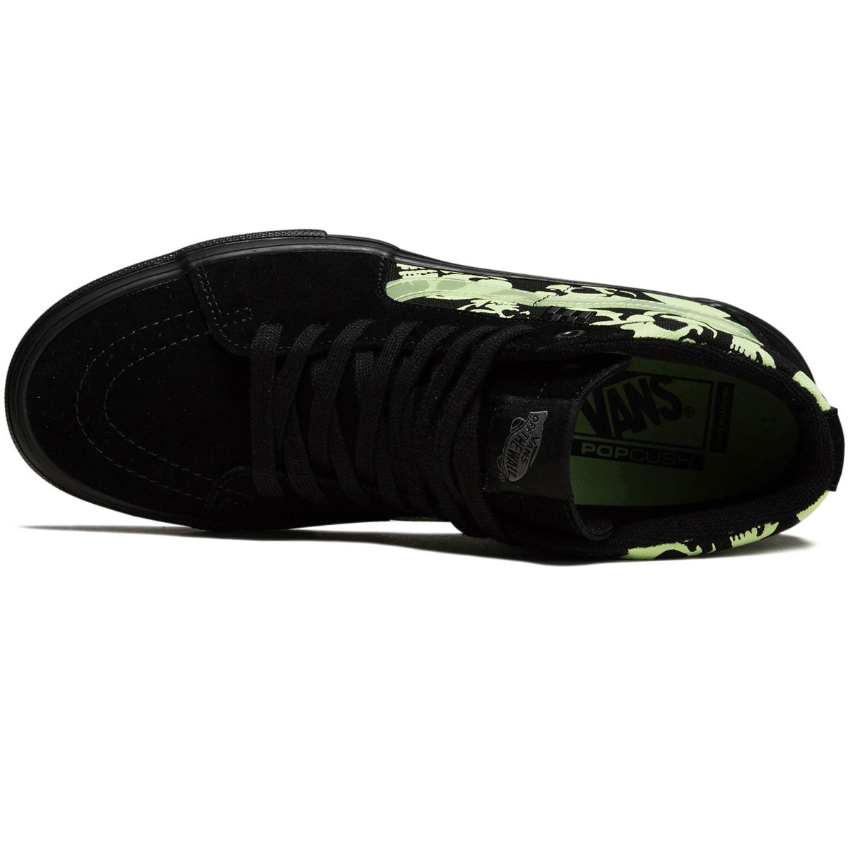 Vans Skate Sk8-hi Shoes - Glow Skulls Black/Green/Black image 3