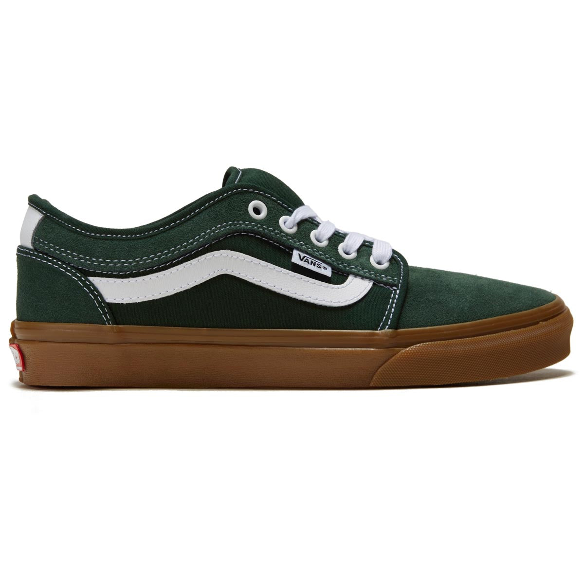 Vans Chukka Low Sidestripe Shoes - Dark Green/Gum image 1