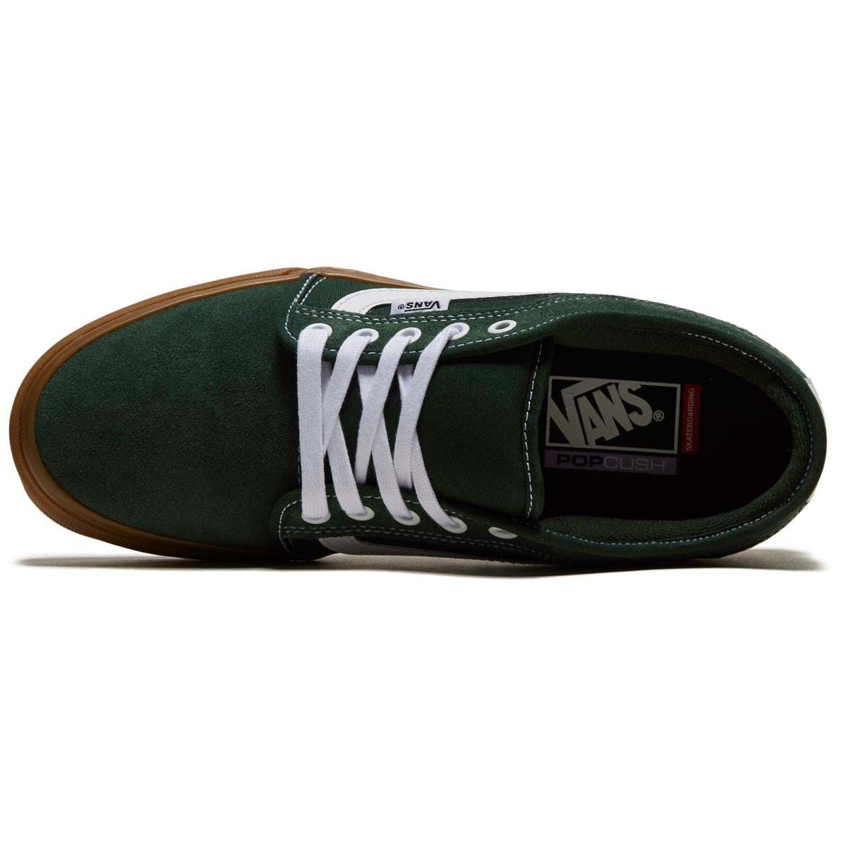 Vans Chukka Low Sidestripe Shoes - Dark Green/Gum image 3