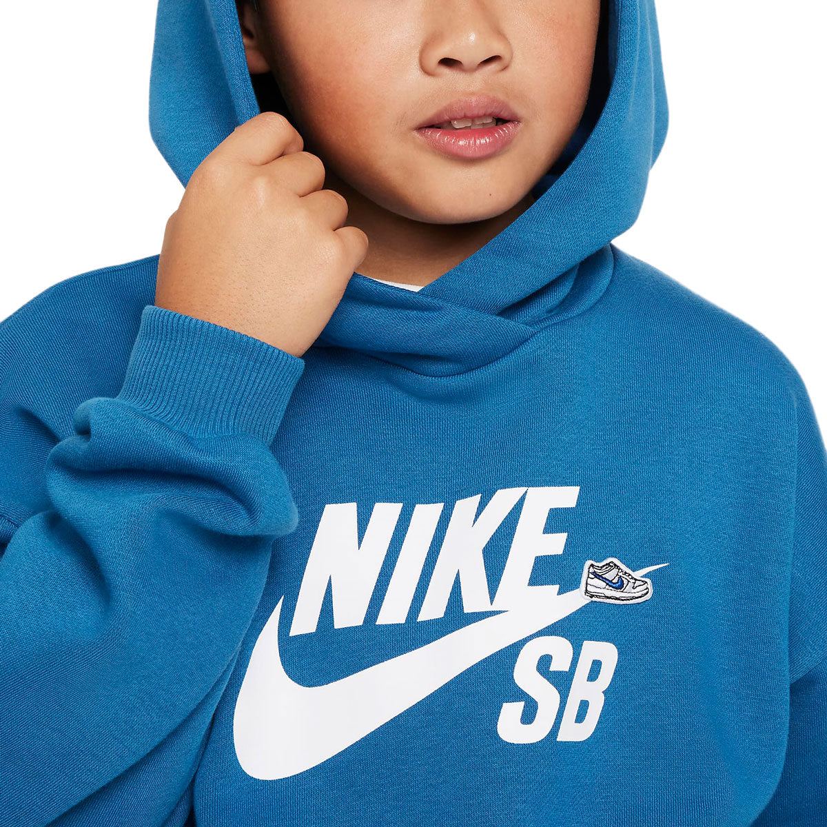 Nike SB Youth Icon Hoodie - Industrial Blue/White image 3