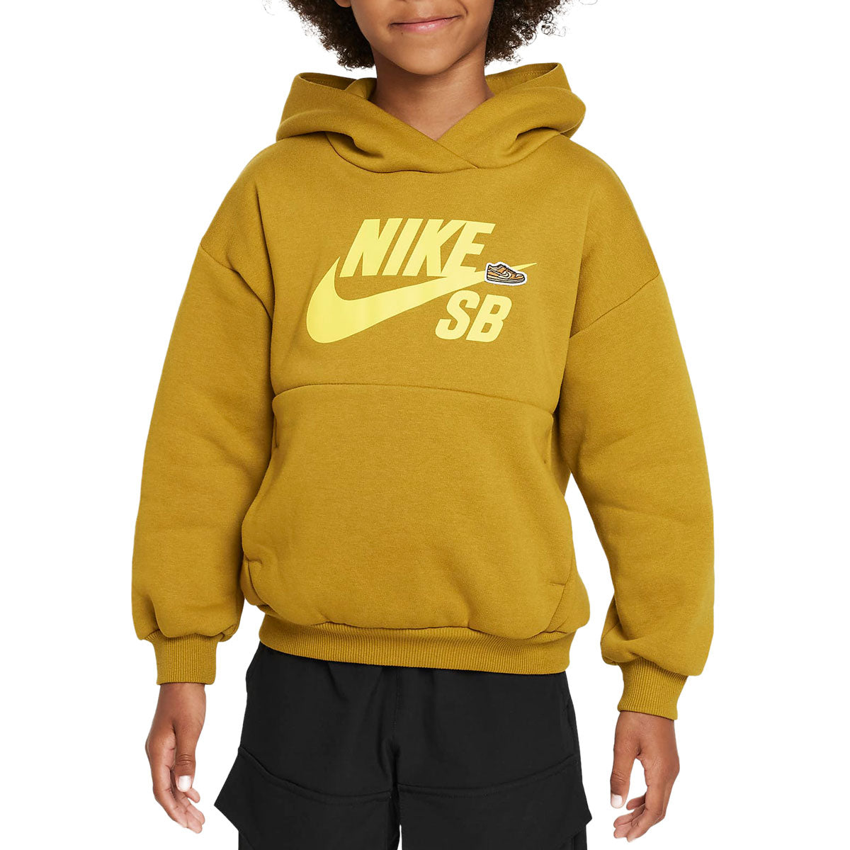 Nike SB Youth Icon Hoodie - Bronzine/Vivid Sulfur image 1