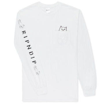 RIPNDIP Lord Nermal Pocket Long Sleeve T-Shirt - White