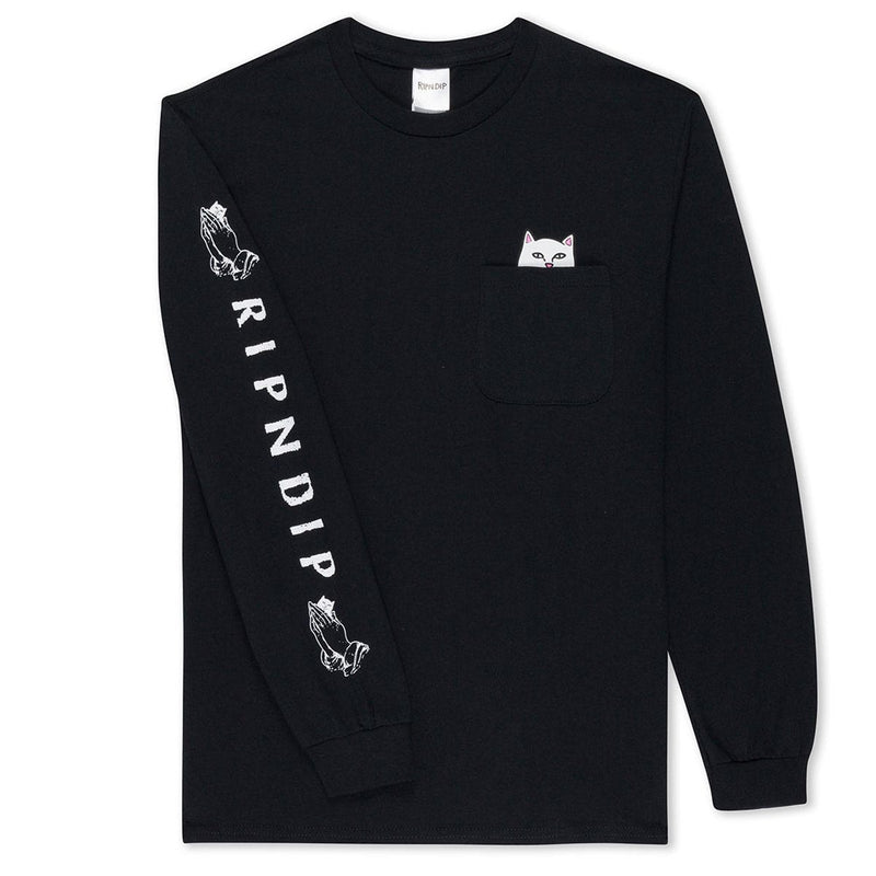 RIPNDIP Lord Nermal Pocket Long Sleeve T-Shirt - Black/White