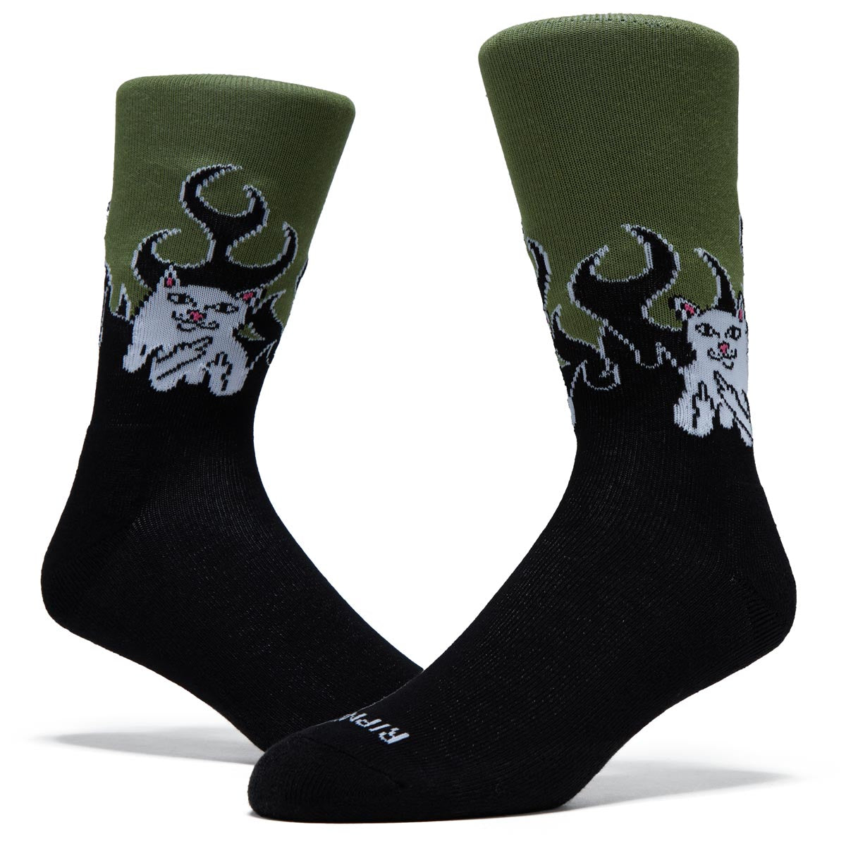 RIPNDIP Welcome To Heck Socks - Black/Light Forest image 2