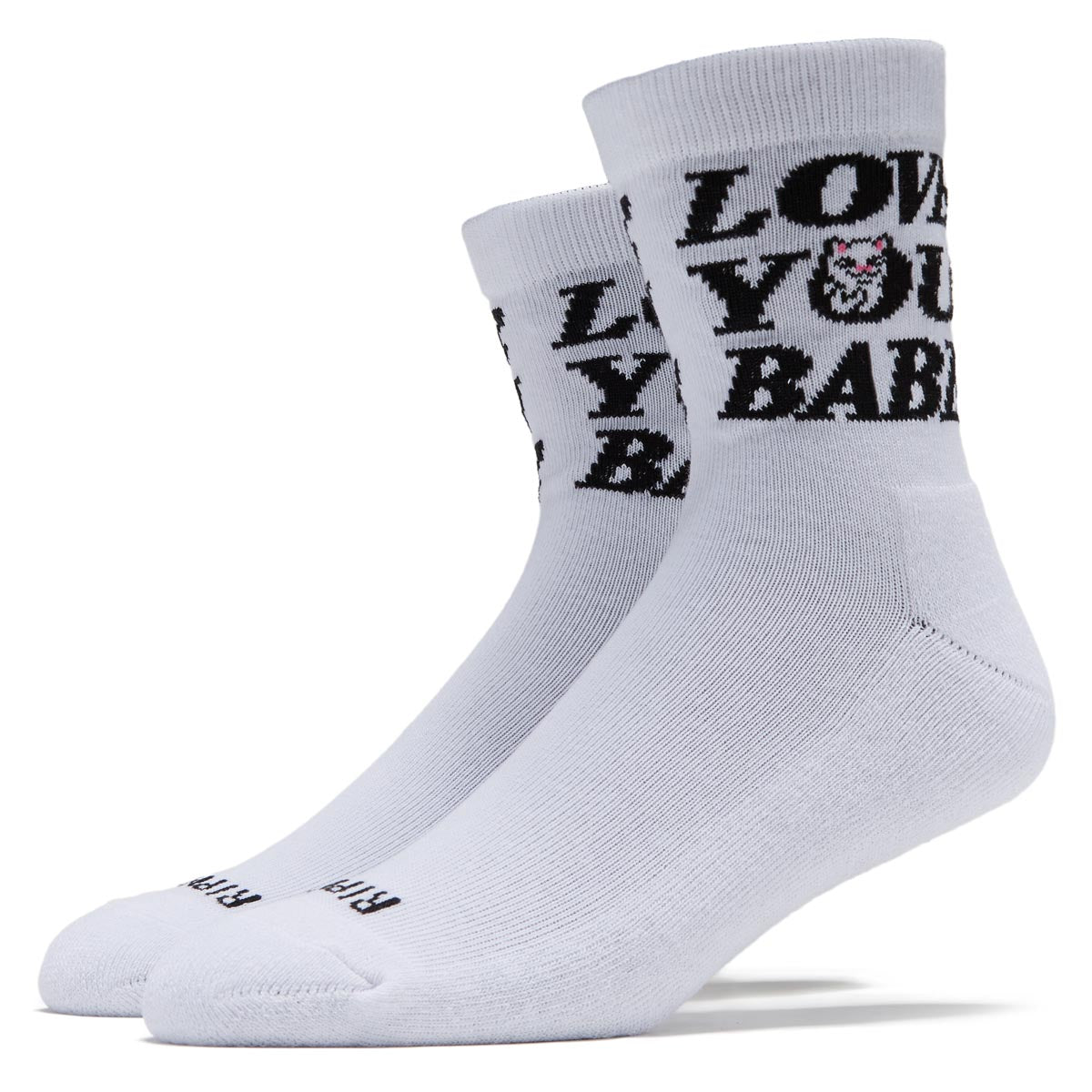 RIPNDIP Love You Mid Socks - White image 1