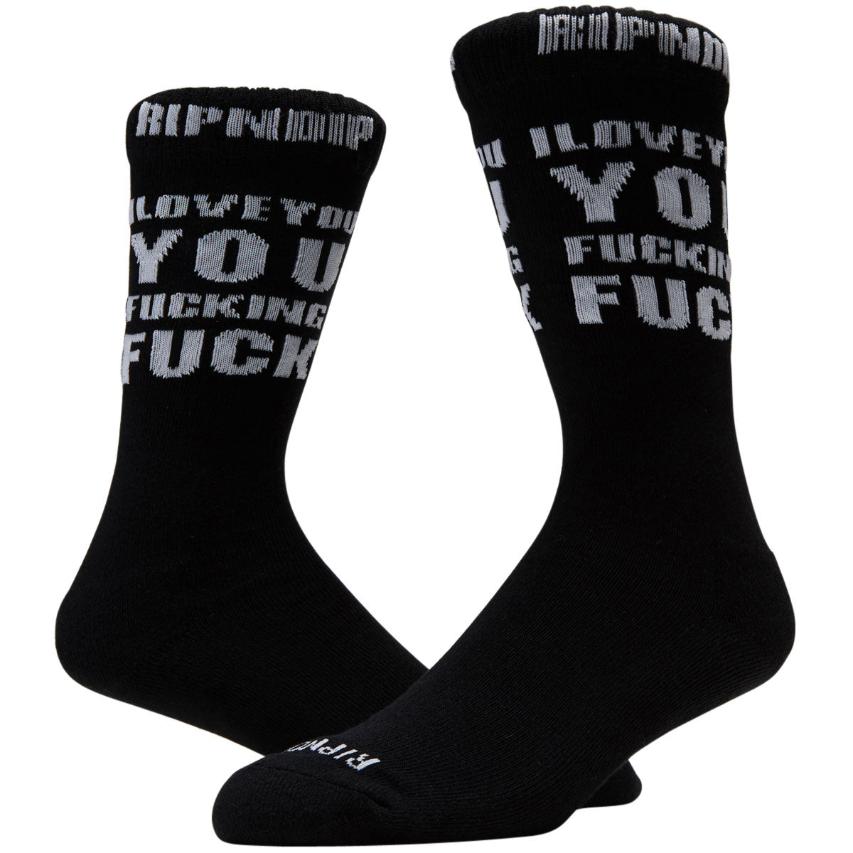 RIPNDIP Ily Fuckin Fuck Socks - Black image 2