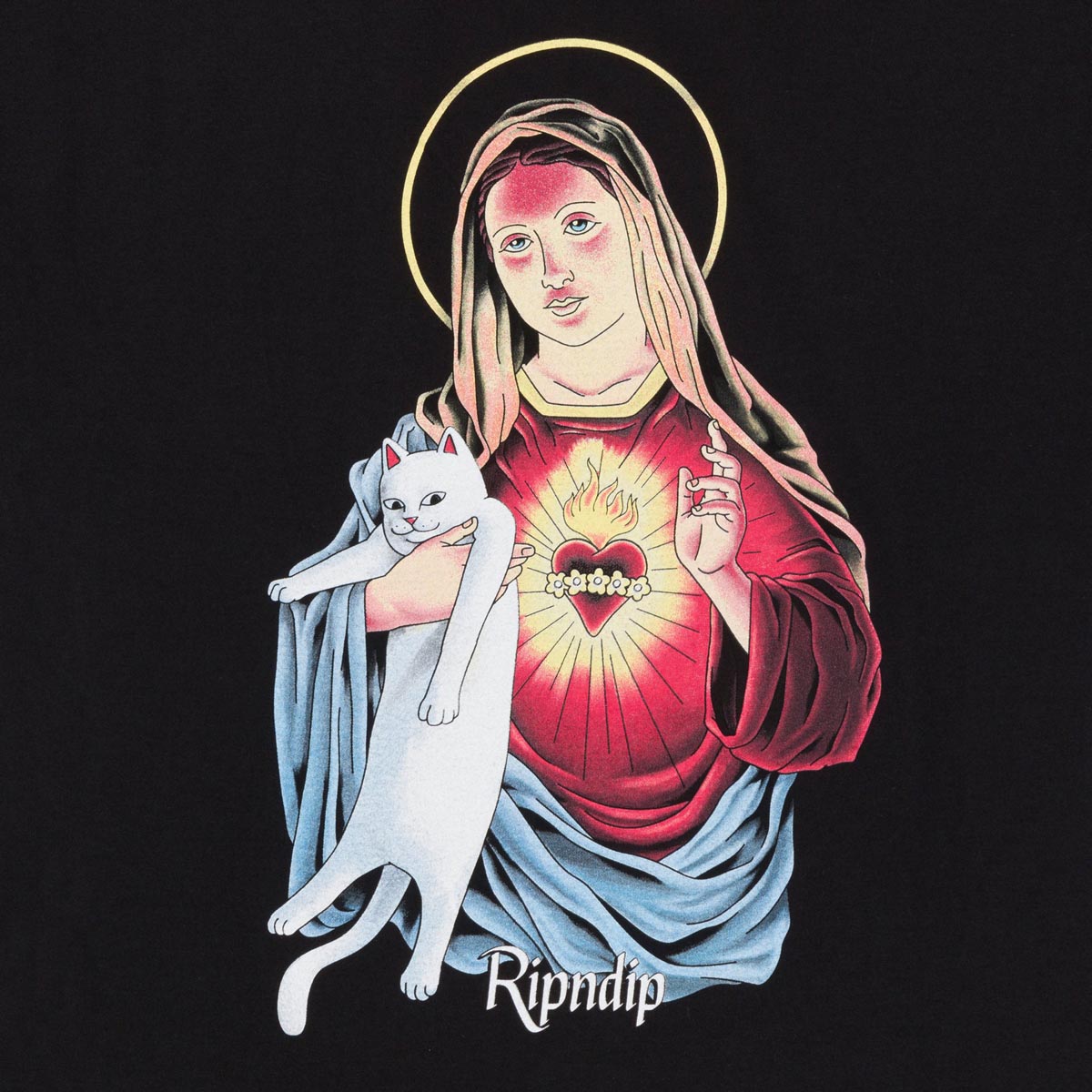 RIPNDIP Mother Mary T-Shirt - Black image 4