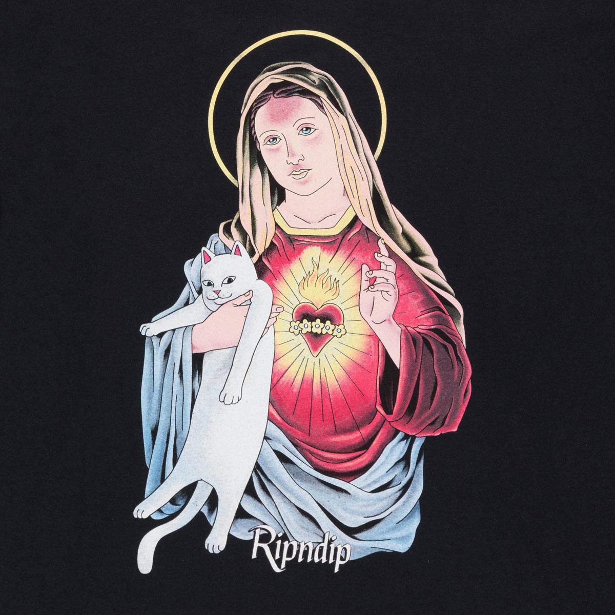 RIPNDIP Mother Mary Long Sleeve T-Shirt - Black image 3