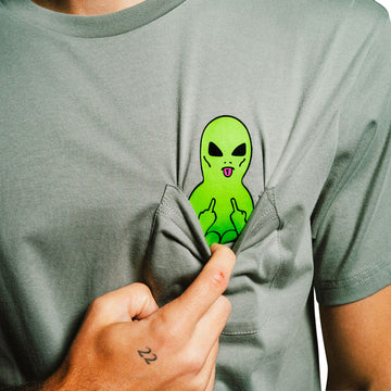 RIPNDIP Lord Alien Pocket T-Shirt - Dusty Sage