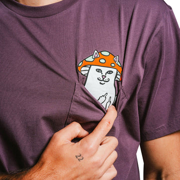 RIPNDIP Lord Shroomy Pocket T-Shirt - Dusty Plum