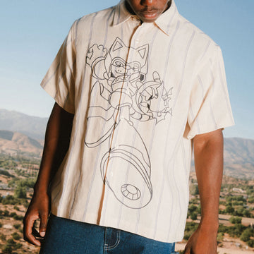RIPNDIP Rokkunerm Button Up Shirt - Off White