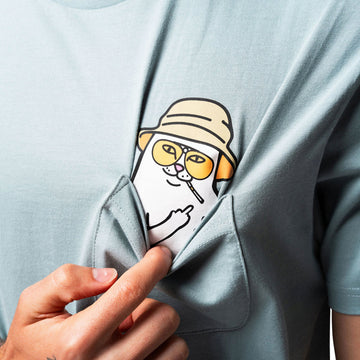 RIPNDIP Nermal S Thompson Pocket T-Shirt - Silver Blue