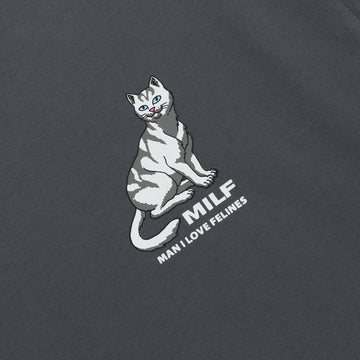 RIPNDIP Man I Love Felines T-Shirt - Charcoal II