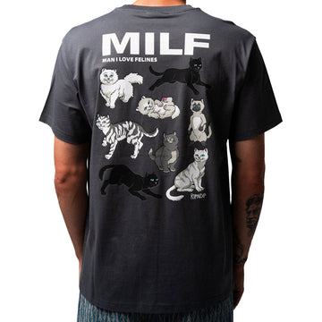 RIPNDIP Man I Love Felines T-Shirt - Charcoal II