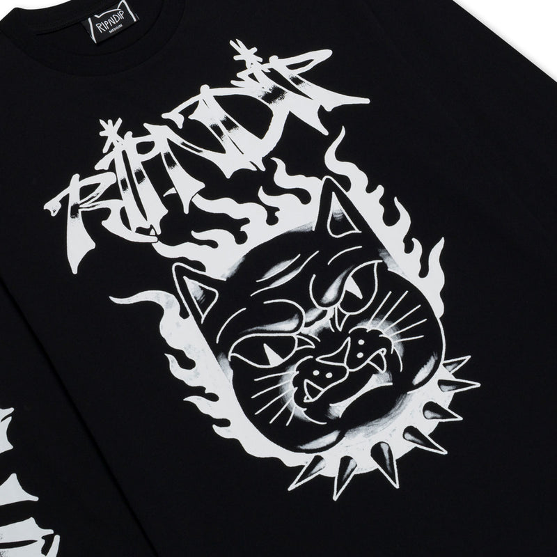 RIPNDIP The Happiest Cat Long Sleeve T-Shirt - Black
