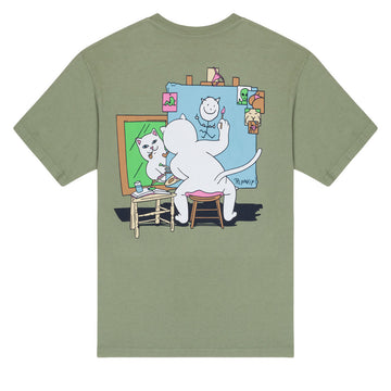RIPNDIP Nerman Rockwell T-Shirt - Dusty Olive