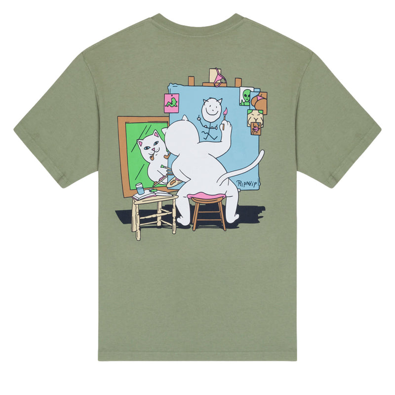 RIPNDIP Nerman Rockwell T-Shirt - Dusty Olive