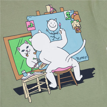 RIPNDIP Nerman Rockwell T-Shirt - Dusty Olive