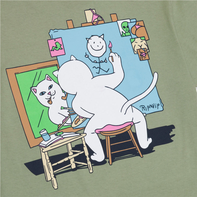 RIPNDIP Nerman Rockwell T-Shirt - Dusty Olive