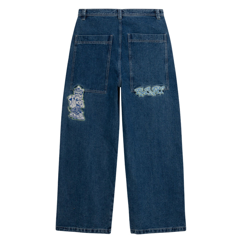 RIPNDIP Ace Ultra Wide Leg Jeans - Medium Wash