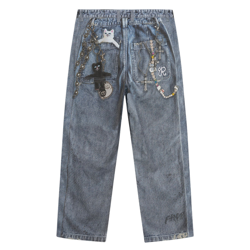RIPNDIP Real Wide Leg Denim Jeans - Light Wash