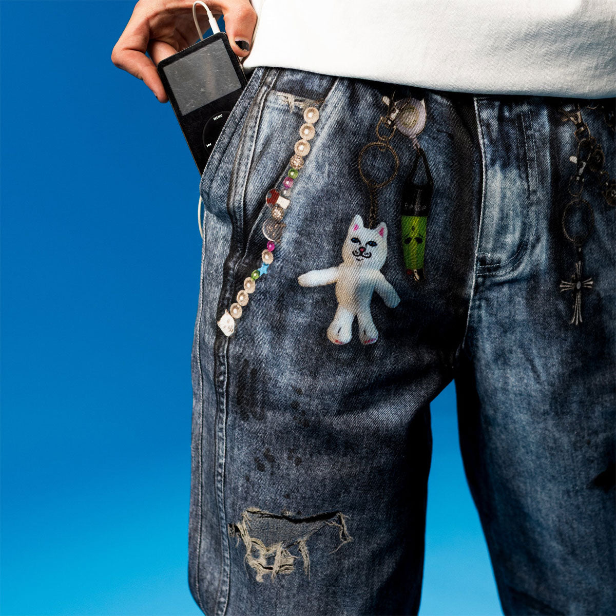 RIPNDIP Real Wide Leg Denim Pants - Light Wash image 5