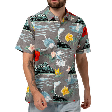 RIPNDIP Islanders Button Up Shirt - Charcoal