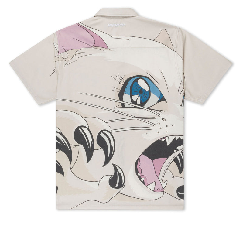 RIPNDIP Metal Claw Button Up Shirt - Bone